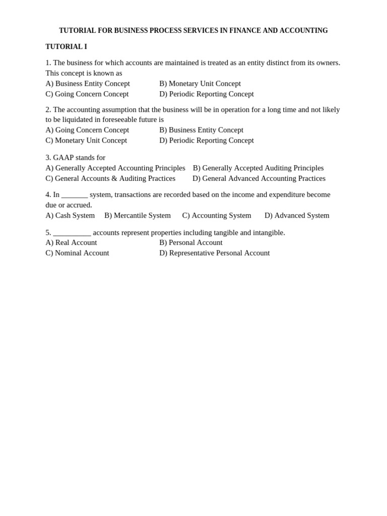Tutorial for Finance | PDF | Payments | Debits And Credits