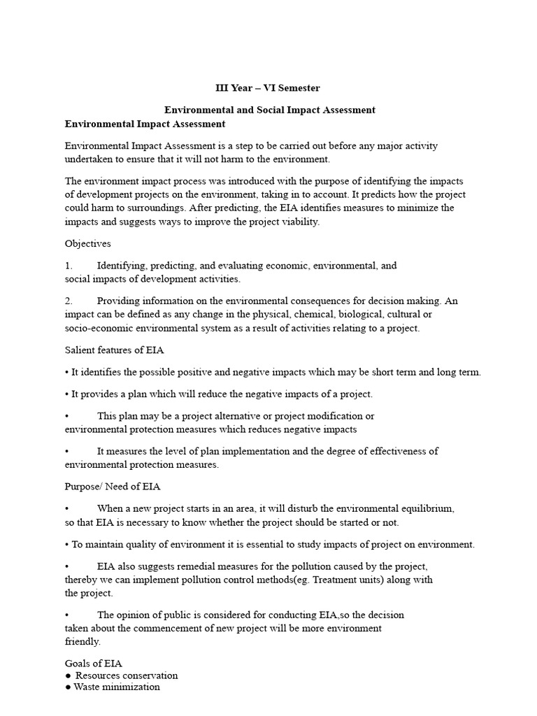 Environmental Impact Assessment Overview | PDF | Environmental Impact ...
