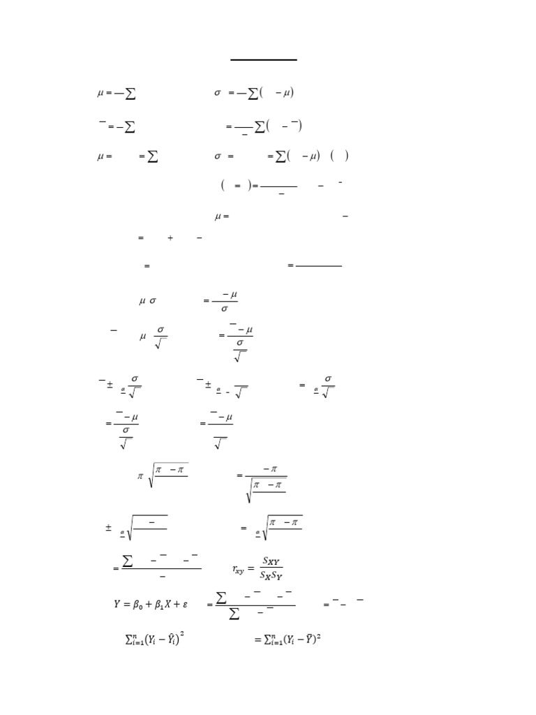 Exam Formula Sheet | PDF