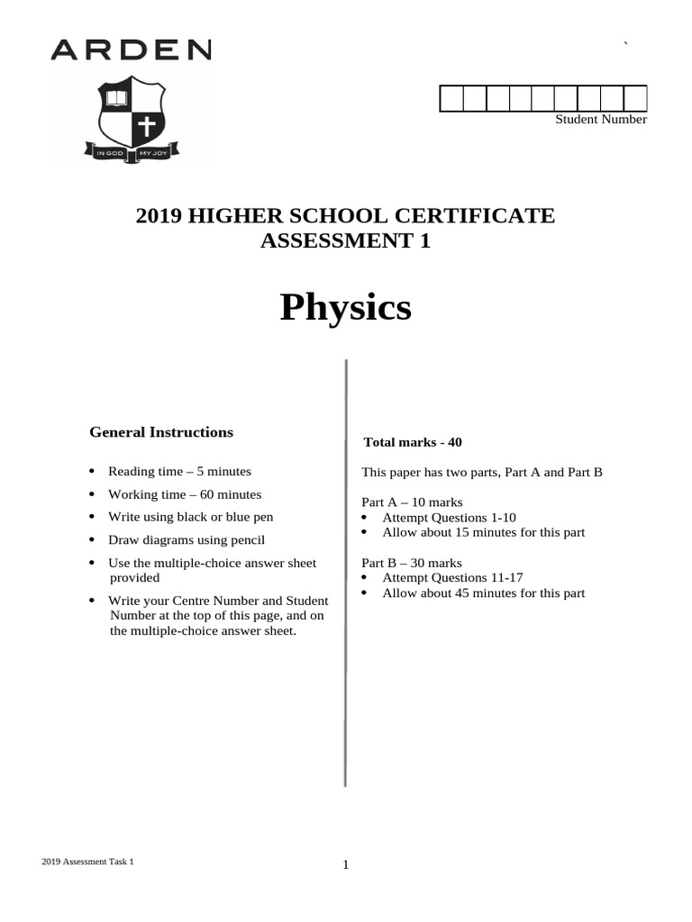 2019 HSC Physics Assessment Task | PDF | Acceleration | Velocity