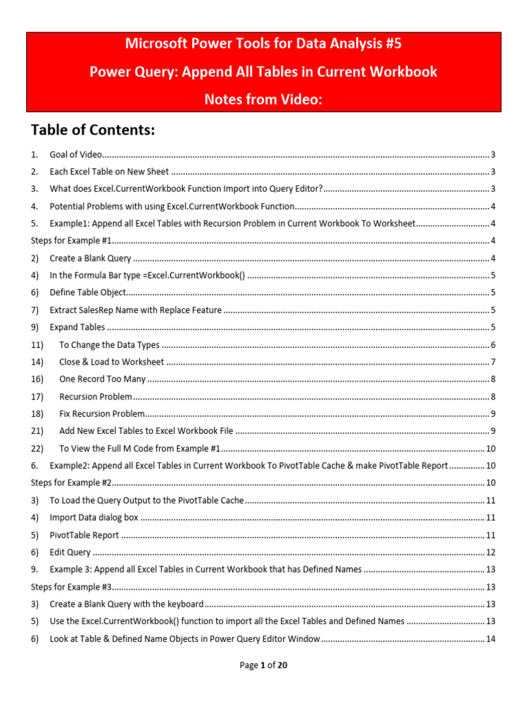 Append Excel Tables with Power Query | PDF | Microsoft Excel | Database ...