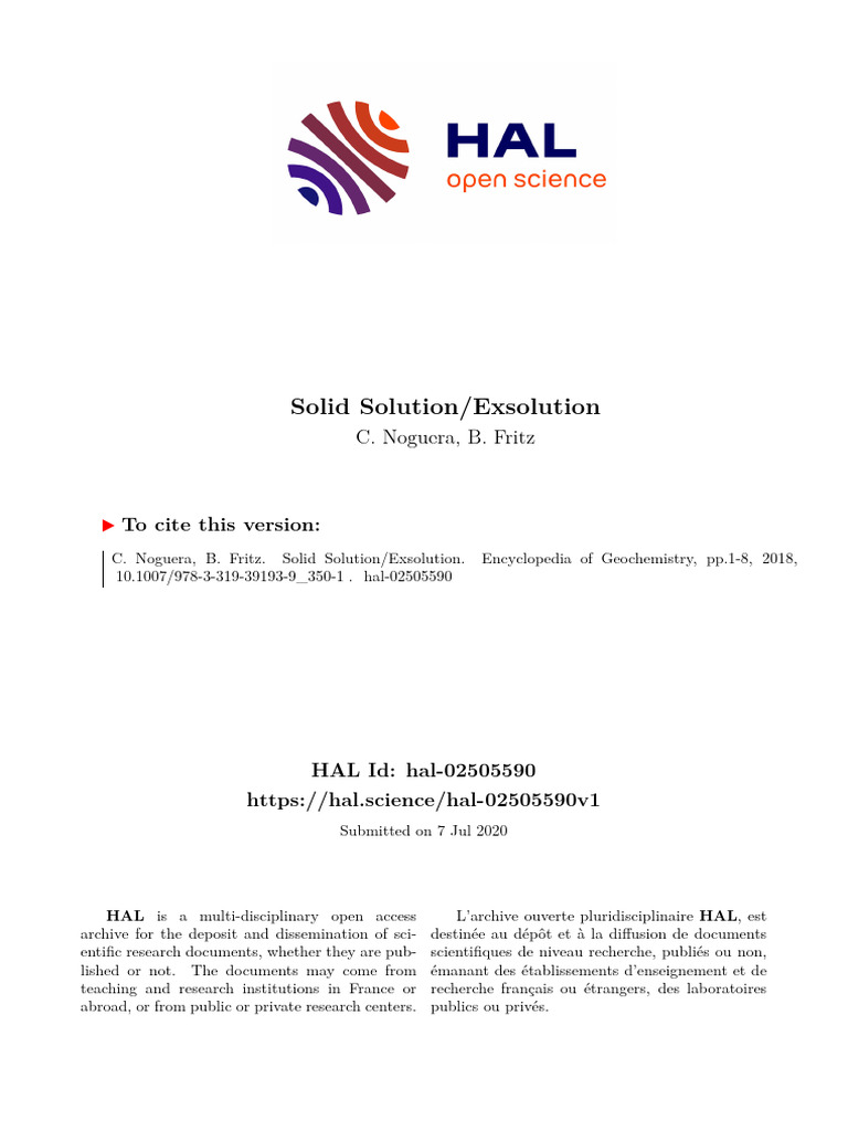 Solid Solution and Exsolution Explained | PDF | Nucleation | Chemical ...
