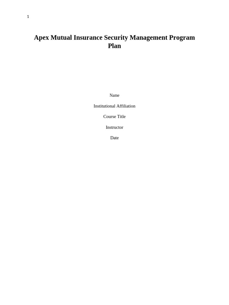 Apex Mutual Insurance Security Plan | PDF | Computer Security | Security