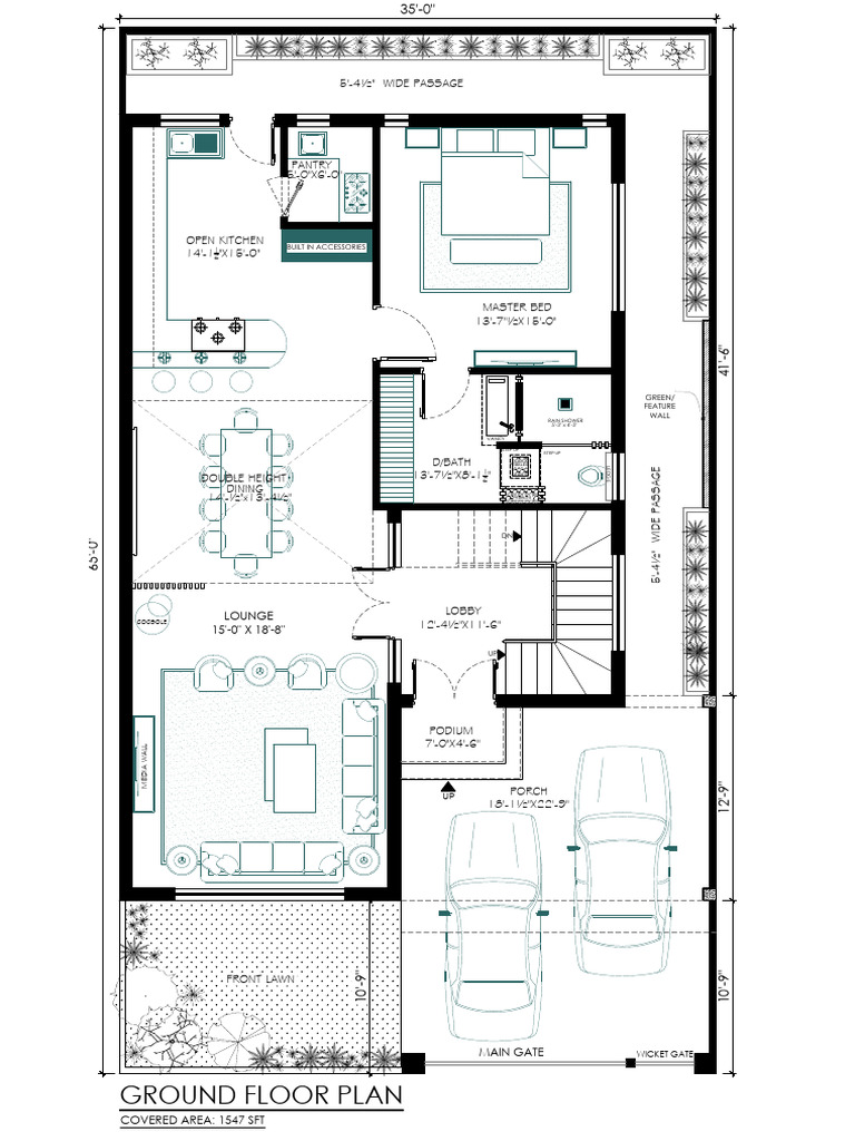 Ground Floor Plan with Dimensions | PDF