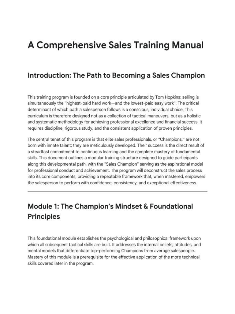 Sales Training Program Overview | PDF | Sales | Motivational