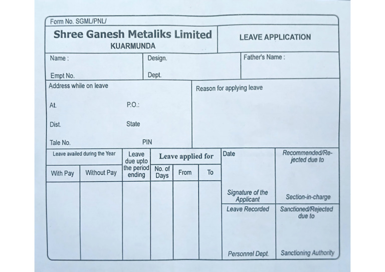 Leave Application SGML | PDF
