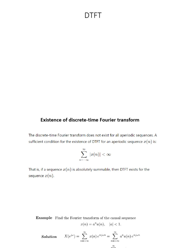 Module-4 SS Part 2 DTFT | PDF