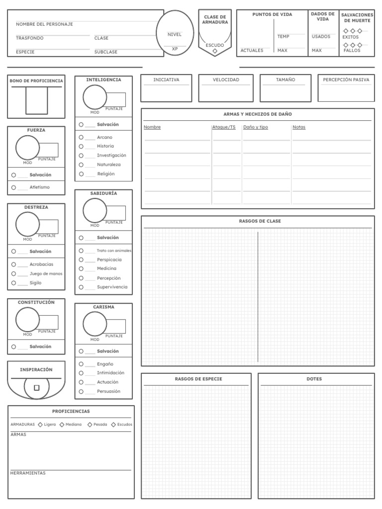 Armas y Hechizos para Personajes RPG | PDF