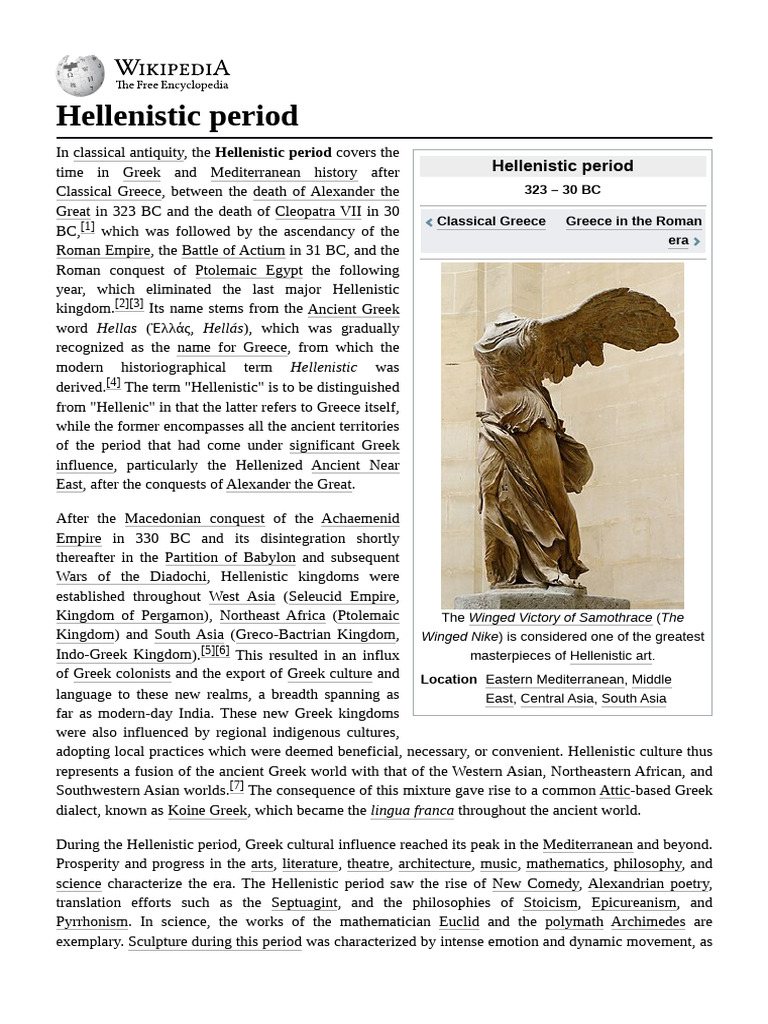 Hellenistic Period Overview and Art | PDF | Hellenistic Period ...
