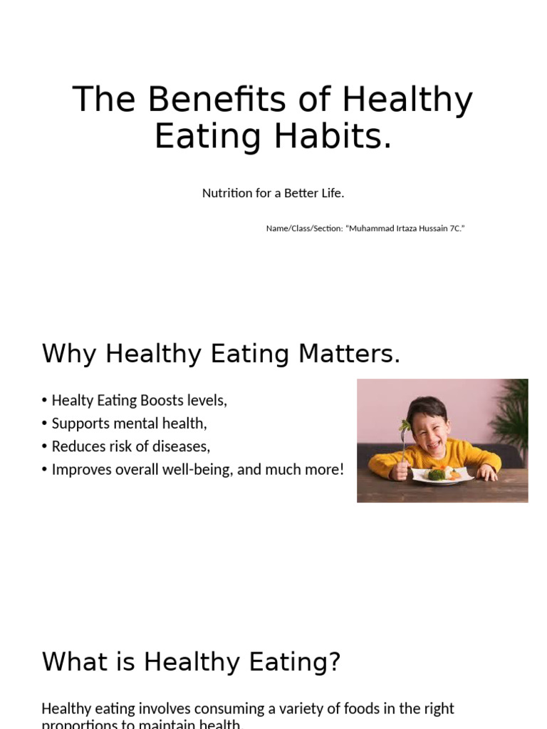 Benefits of Healthy Eating Habits | PDF