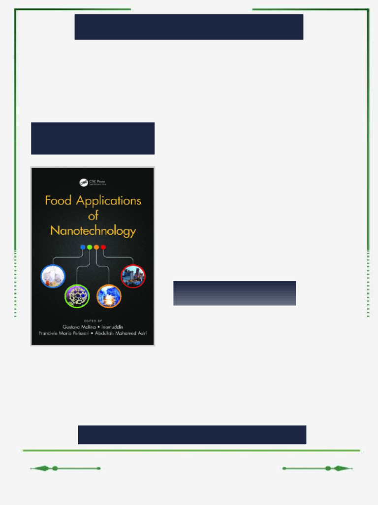 Food Applications of Nanotechnology 1st Edition Gustavo Molina (Editor ...