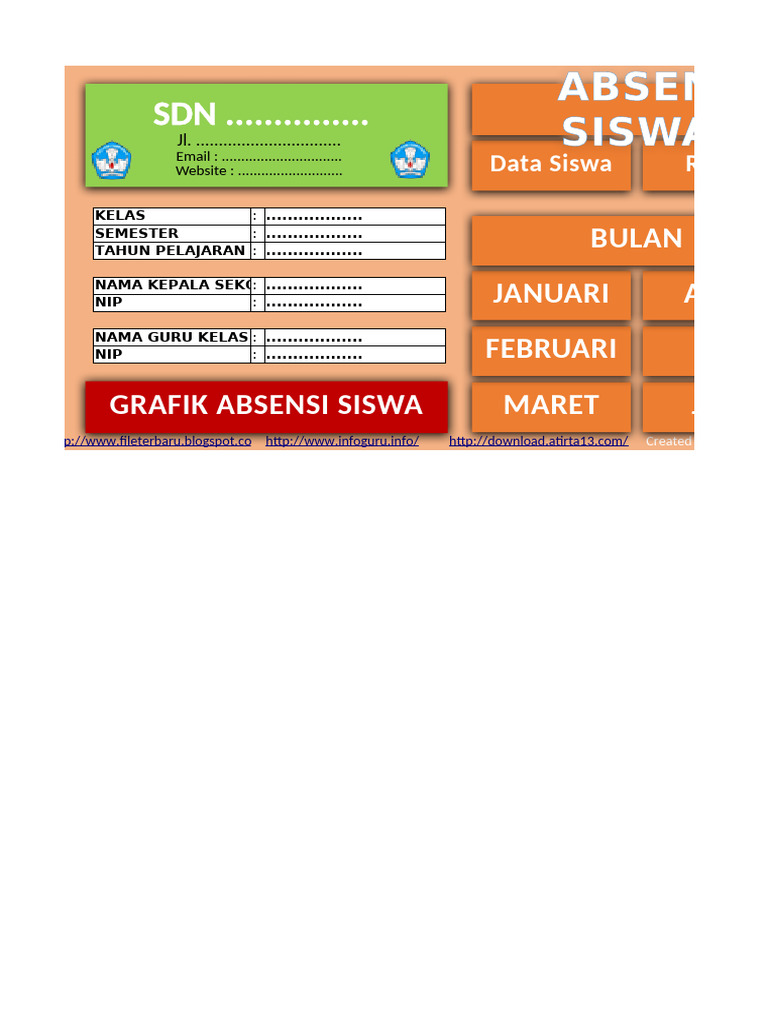 Rekap Data Absen Siswa Kelas SD | PDF
