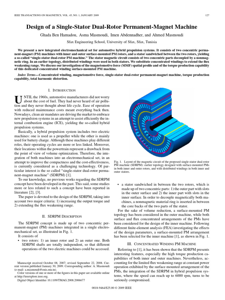 Design of A Single-Stator Dual-Rotor Permanent-Magnet Machine | PDF ...