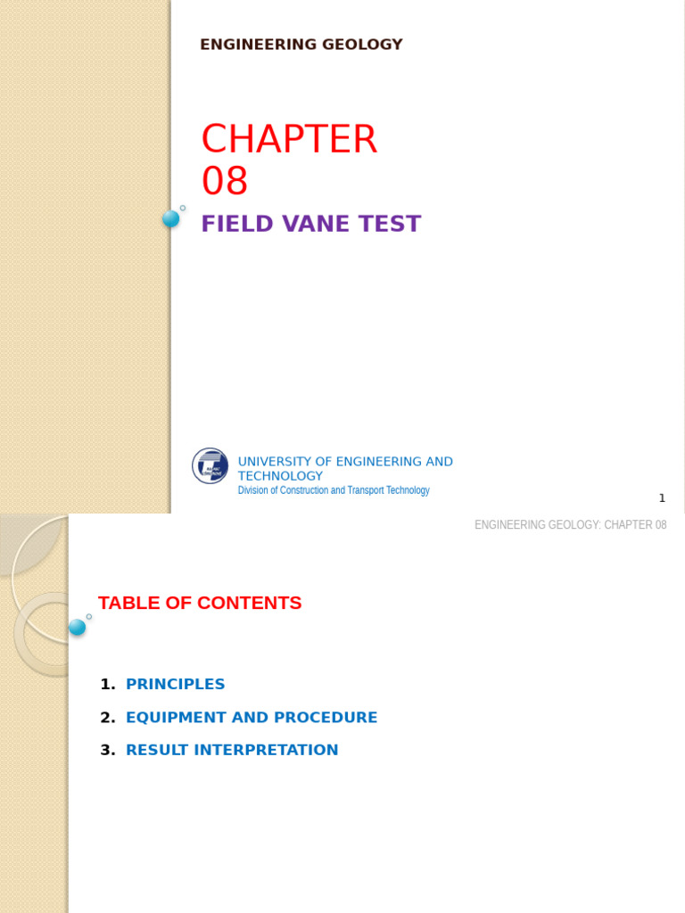 Field Vane Test in Engineering Geology | PDF | Soil Mechanics | Mechanics