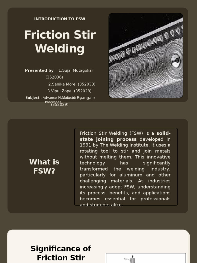 Introduction to Friction Stir Welding | PDF | Welding | Construction