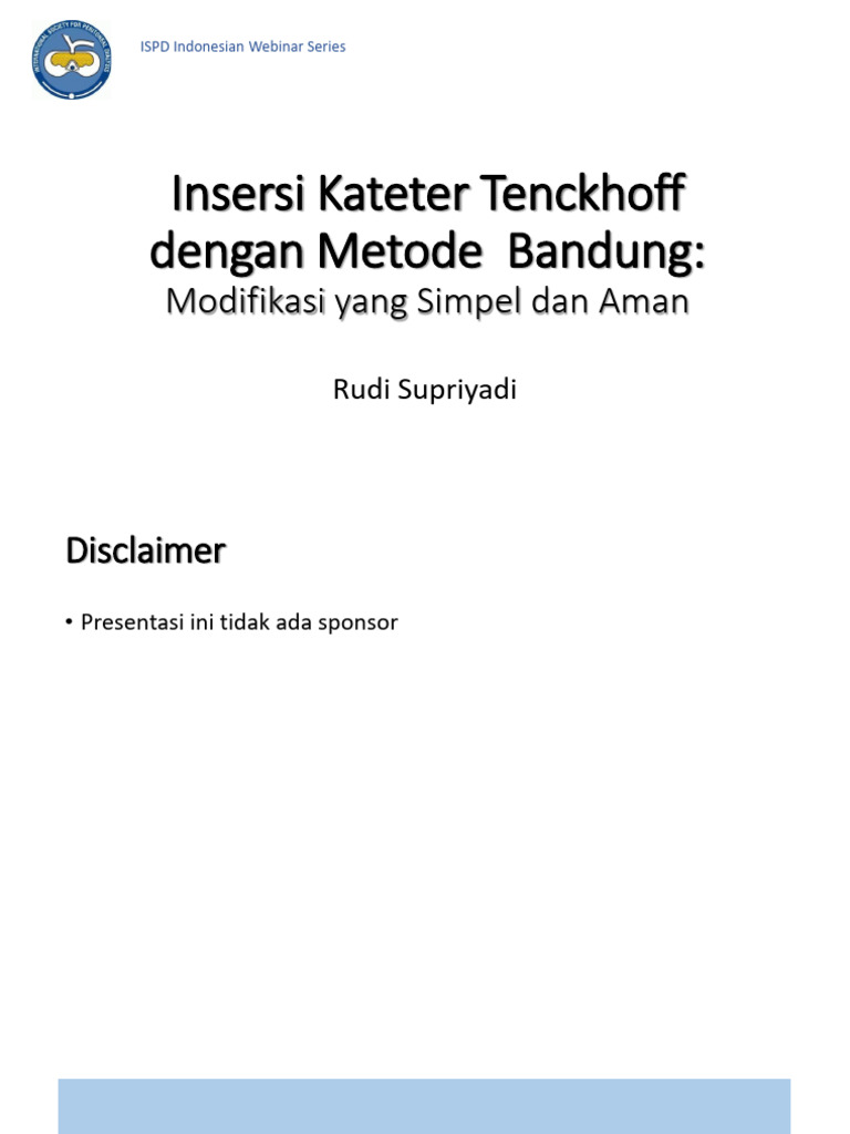 Insersi Kateter Tenckhoff Metode Bandung | PDF