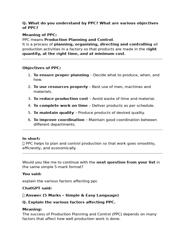 production important question | PDF | Business Economics
