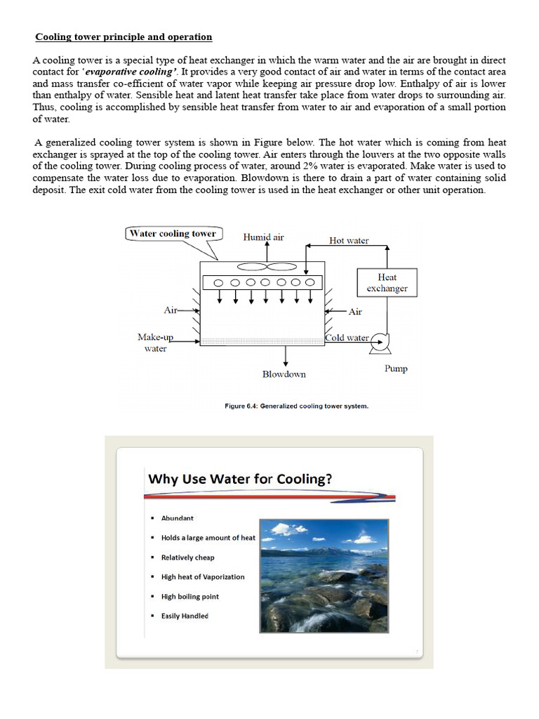 Cooling Tower Operation Principles | PDF | Heat Transfer | Water