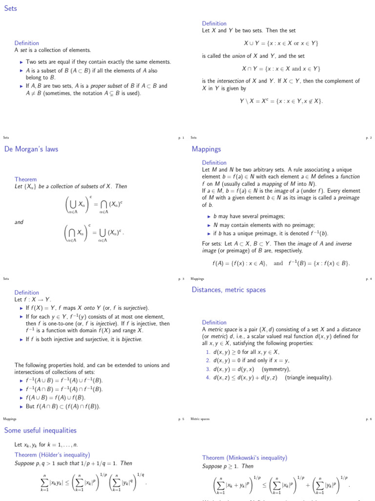 Understanding Sets and Metric Spaces | PDF | Function (Mathematics ...