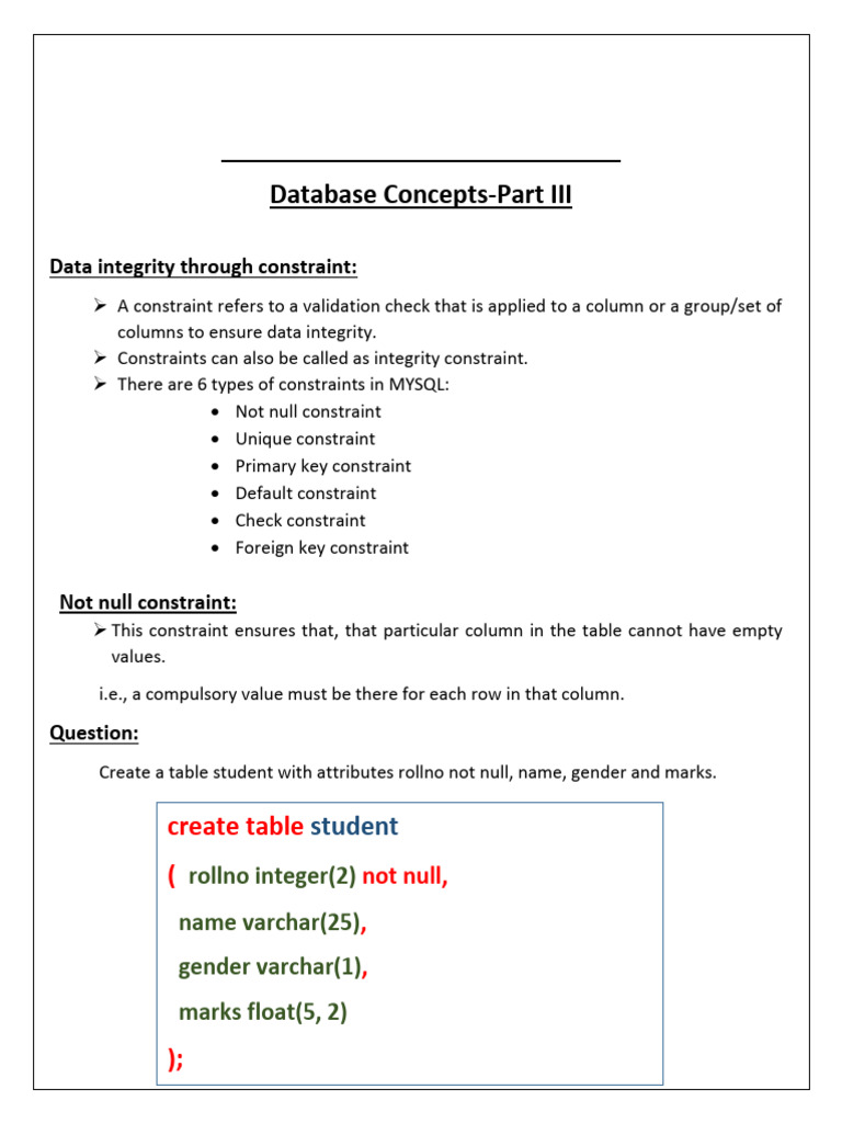 Mysql Notes-part III | PDF | Computer Programming | Information Retrieval