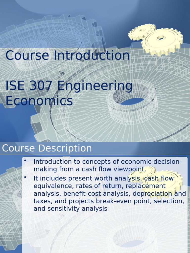 Engineering Economics Course Overview | PDF | Engineering | Economies