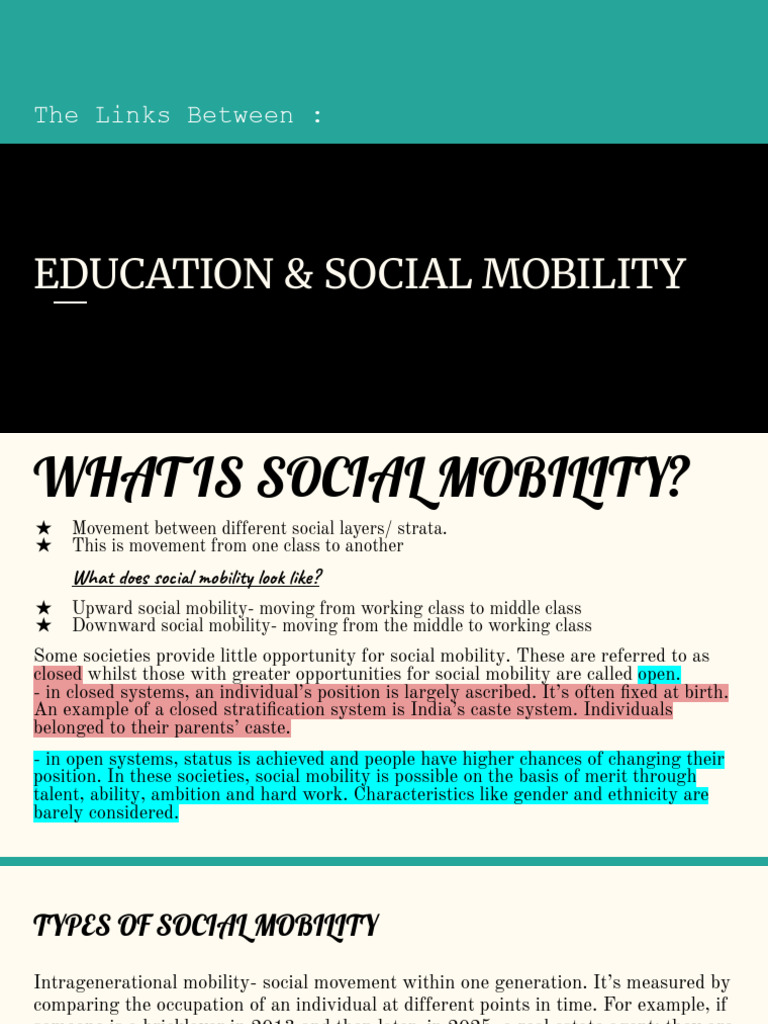 Education's Impact on Social Mobility | PDF | Social Mobility ...
