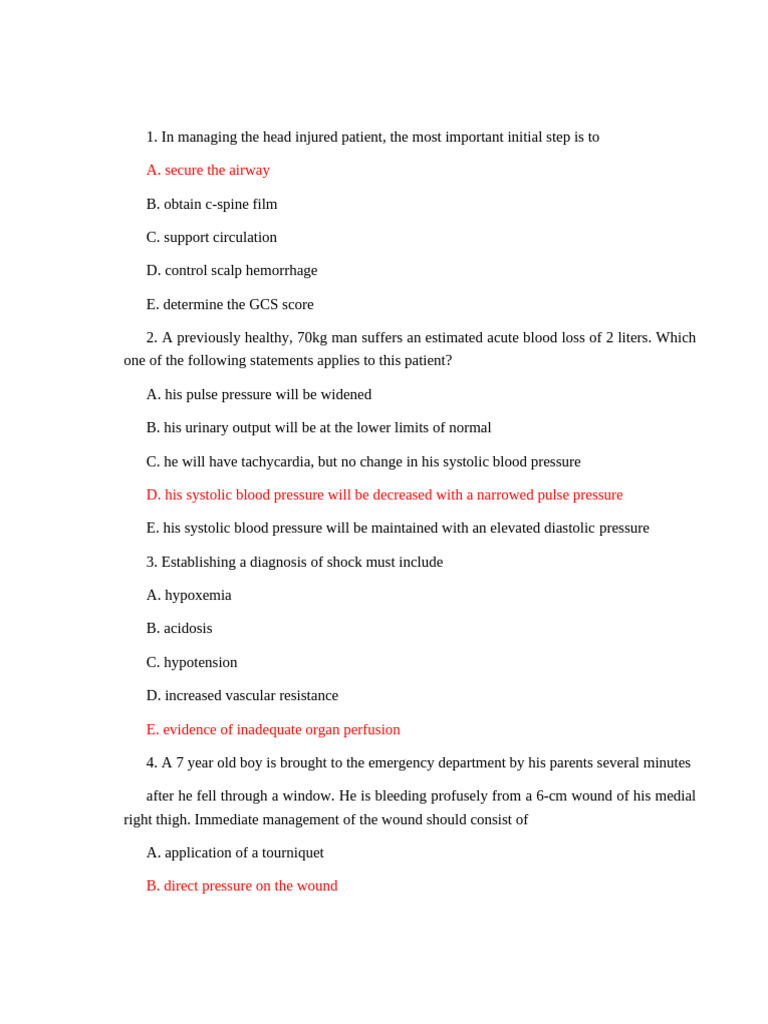 Emergency Management of Trauma Cases | PDF | Major Trauma | Blood Pressure