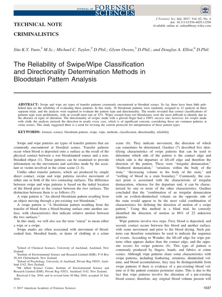 The Reliability of SwipeWipe Classification | PDF