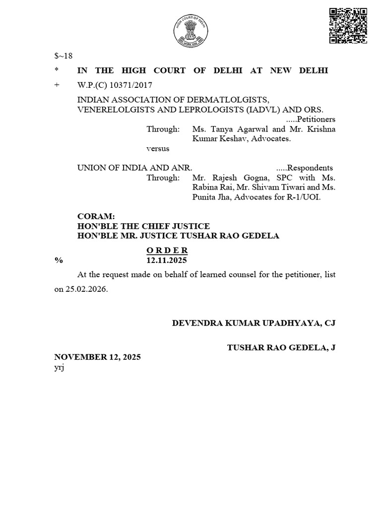 Delhi High Court Order on IADVL Petition | PDF