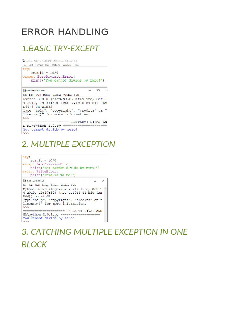 Error Handling and Data Strutures in Python | PDF