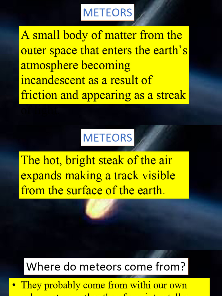 Meteors | PDF | Meteoroid | Outer Space