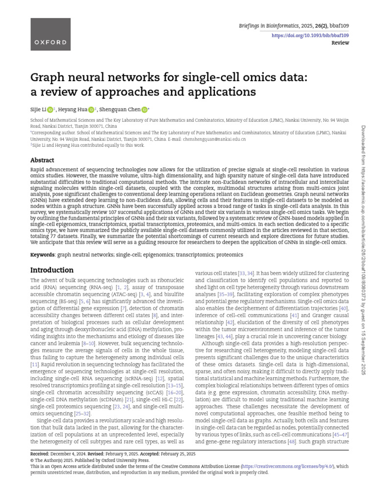 GNNs in Single-Cell Omics Review | PDF | Sequencing | Deep Learning