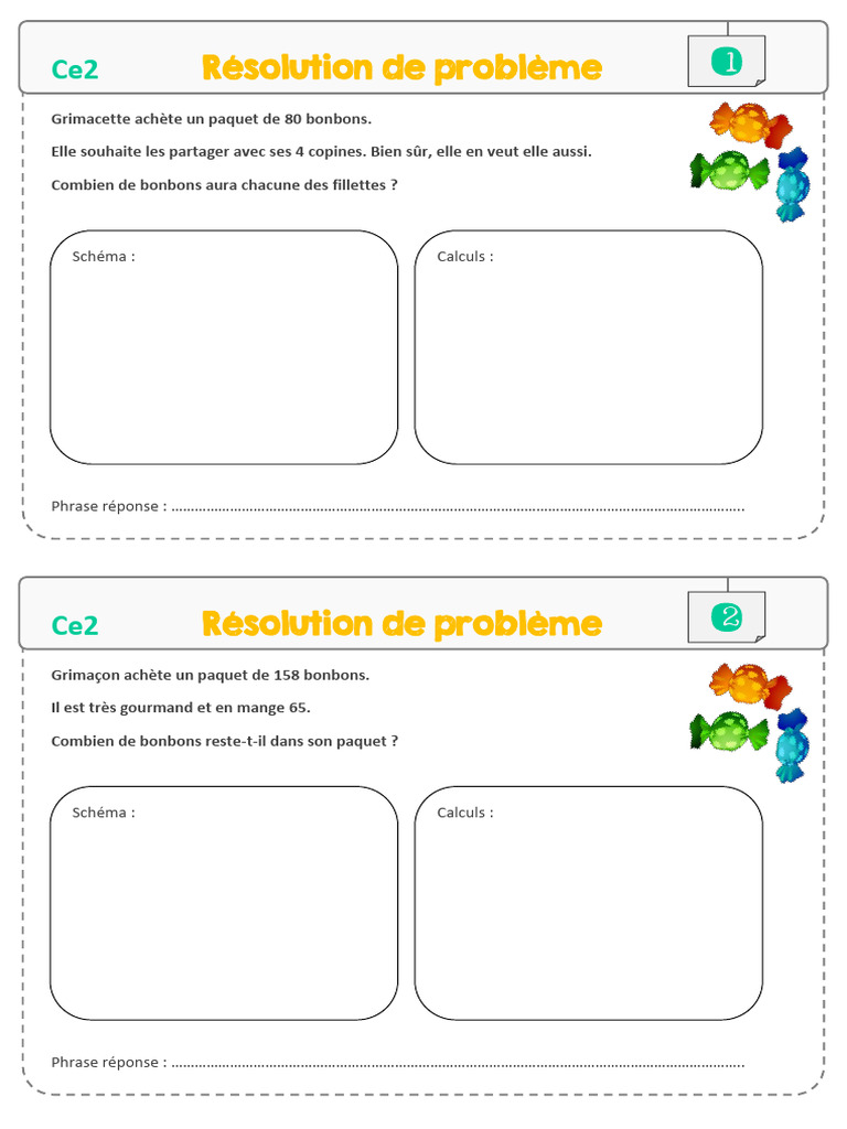 Problèmes de mathématiques CE2 | PDF | Cuisine