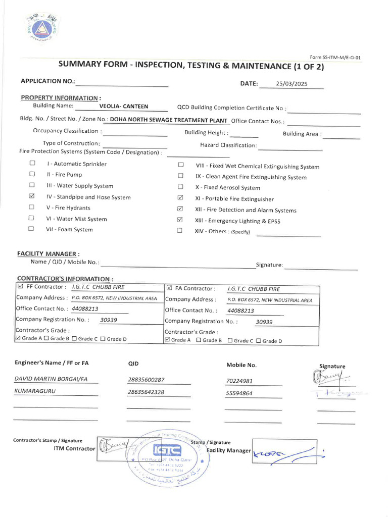 Appendix 9 - Sample Report For Fire System Compliance | PDF