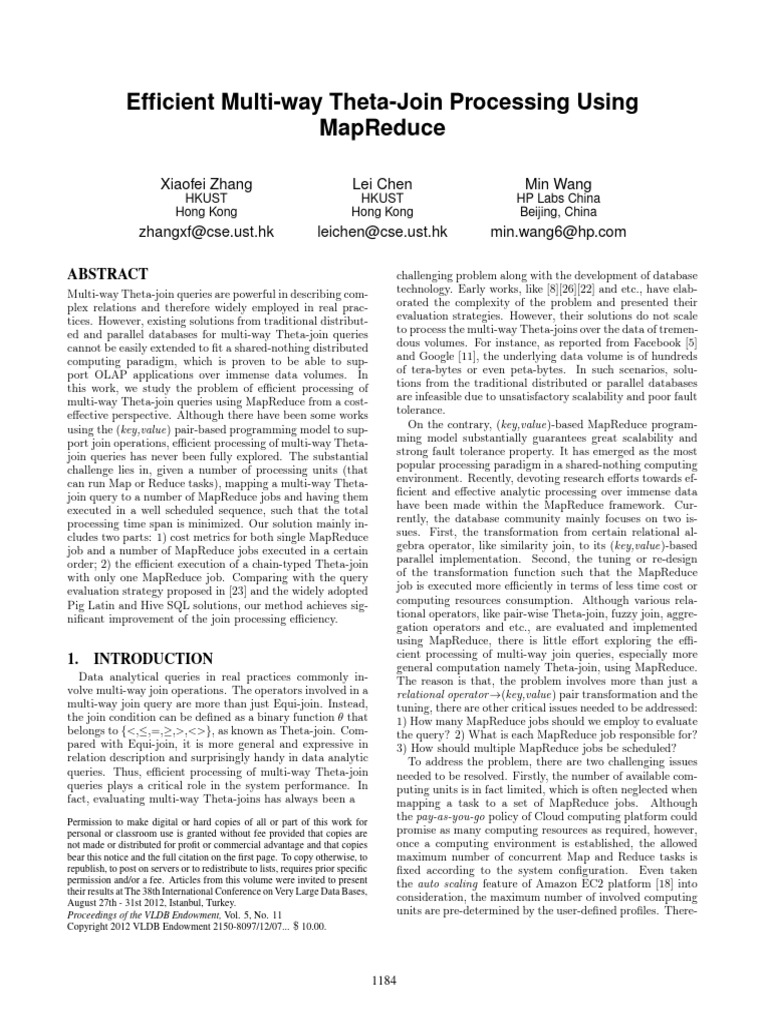 p1184_xiaofeizhang_vldb2012 | PDF | Map Reduce | Computing
