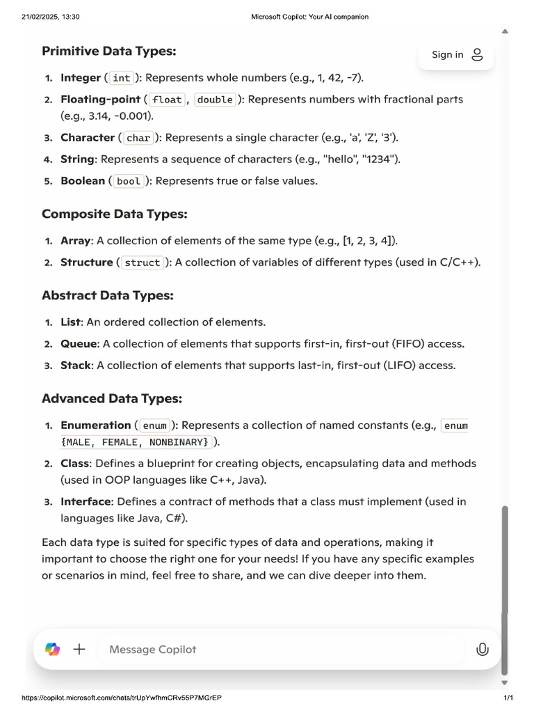Cs 150 Data Types | PDF