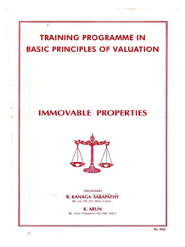 Training Programme in Basic Principles of Valuation - Immovable ...