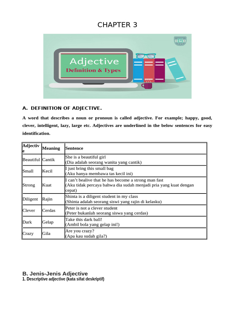 Chapter 3 Adjective | PDF | Adjective | Languages
