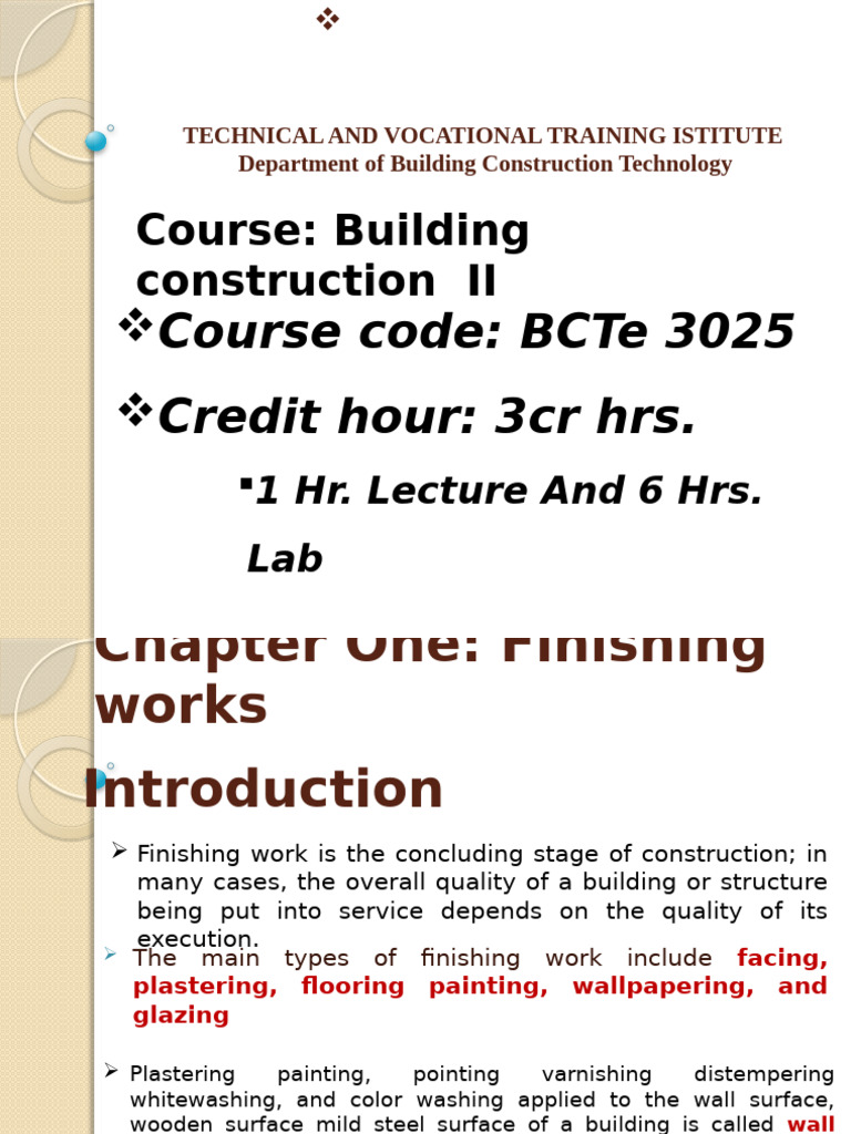 Ch-1 Floor Finish 1 | PDF | Flooring | Wall