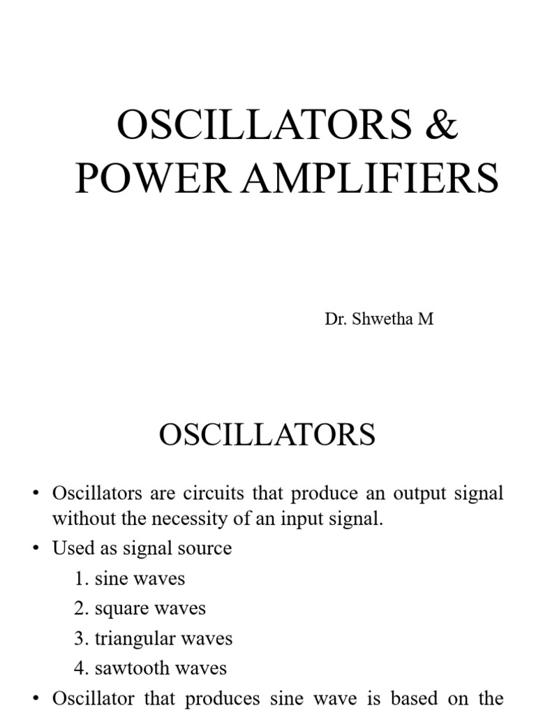 Module 5 - Oscillators & Power Amplifiers | PDF | Electronic Oscillator ...