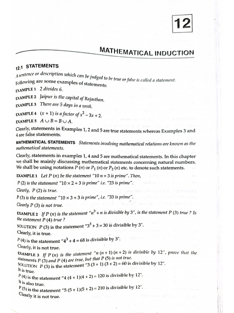 Principle of Mathematical Induction | PDF
