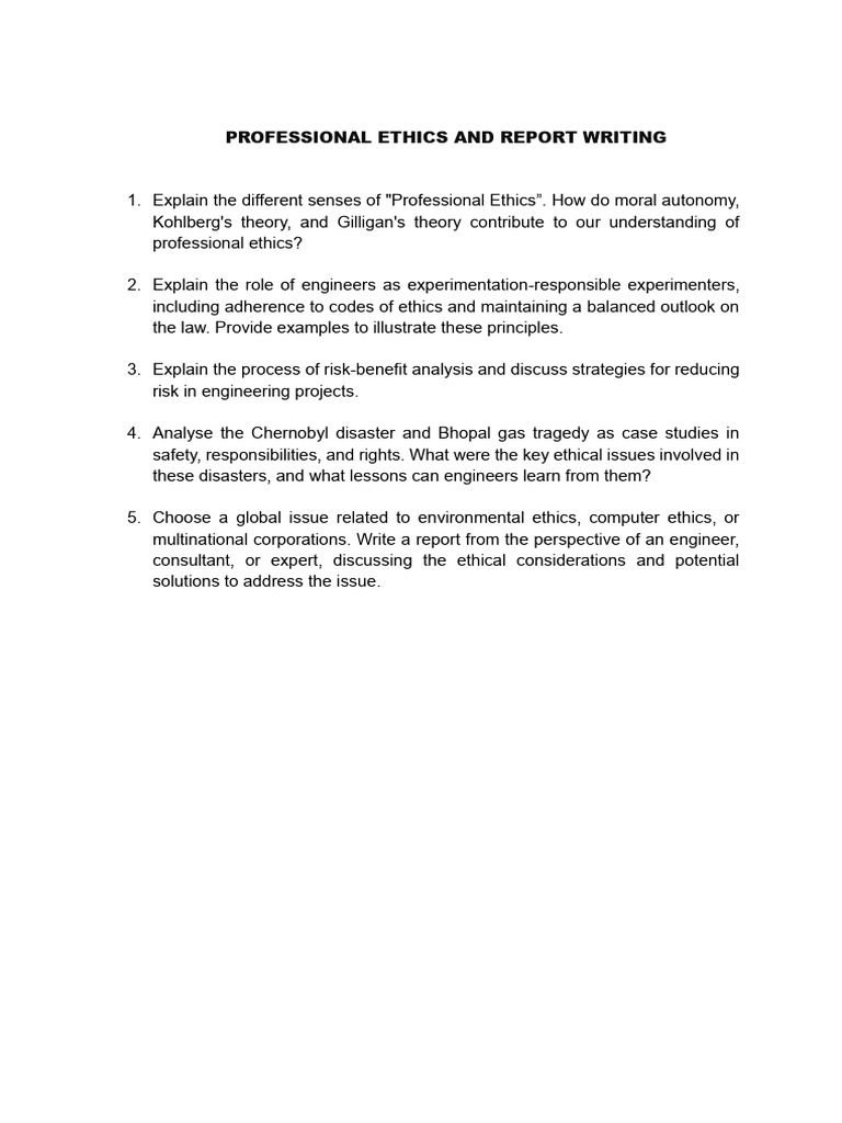 Professional Ethics in Engineering Reports | PDF