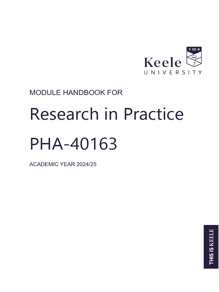 Research in Practice Module Handbook | PDF | Learning | Evaluation