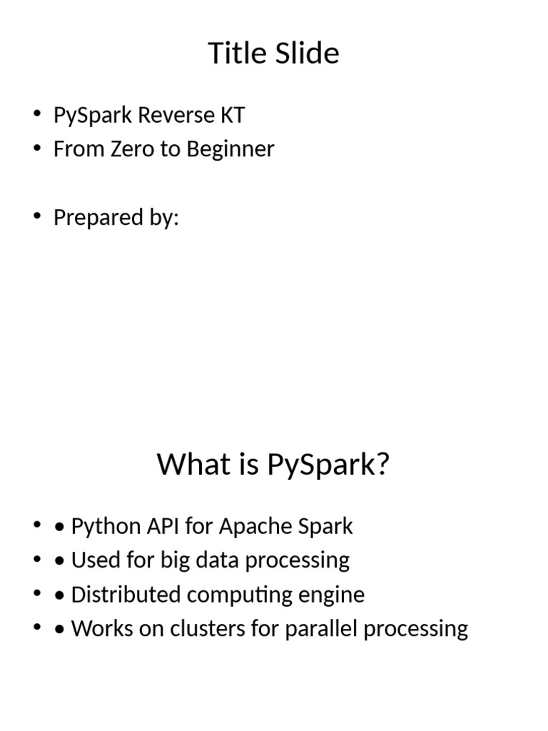 PySpark Basics for Beginners Guide | PDF