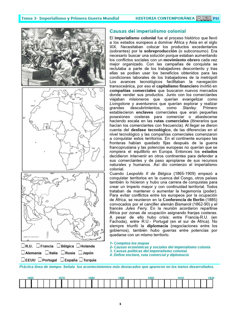 Causas y Consecuencias del Imperialismo | PDF | Colonialismo | Primera ...