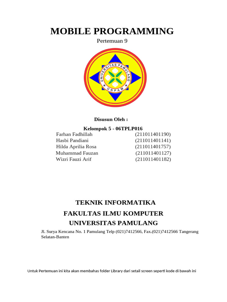 Pertemuan 9 Mobile Programming Muhammad Fauzan | PDF