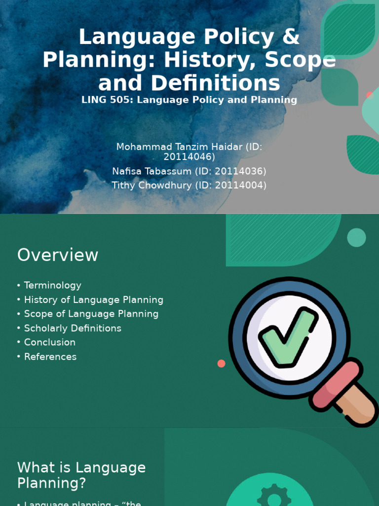 Language Policy and Planning Overview | PDF | Linguistics | Human ...