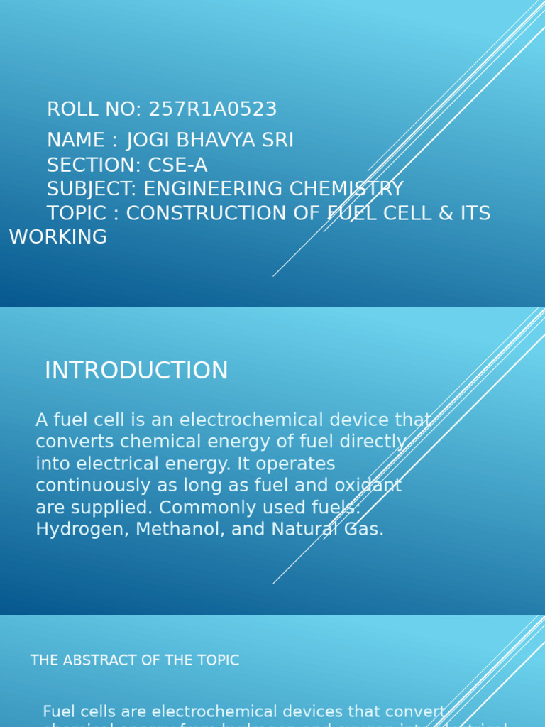 Fuel Cell Construction and Functionality | PDF