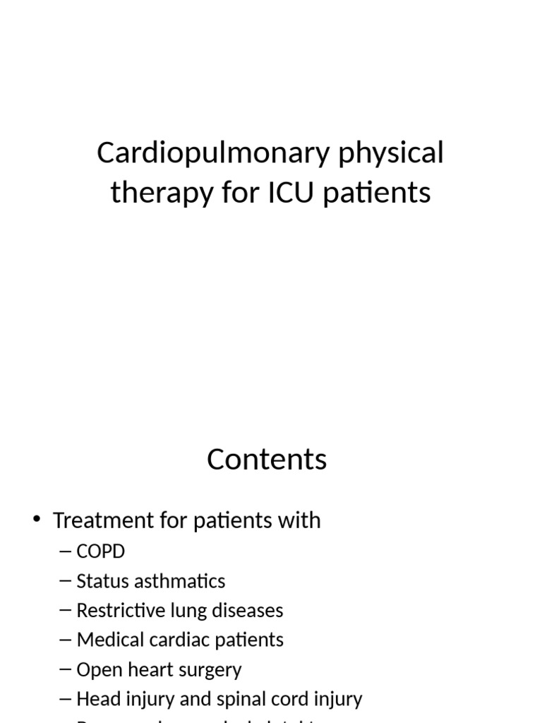 ICU Cardiopulmonary Therapy Guide | PDF | Breathing | Respiratory System