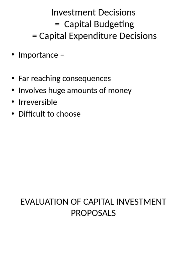 Capital Investment Evaluation Methods | PDF | Net Present Value | Economies